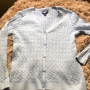 Cotton v neck button down cardigan